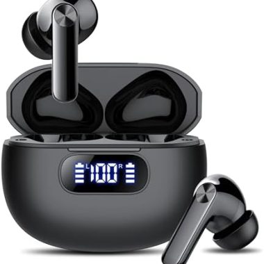Wireless Earbuds, Bluetooth 5.3 Headphones LED Power Display, 2025 New Wireless Earphones, 4 ENC Noise Cancelling Mic, HiFi Stereo, 48H Playtime Mini Case IP7 Waterproof for Sport Walk
